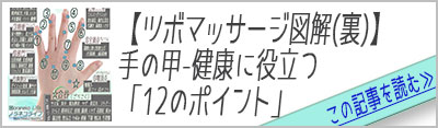 手の甲【ツボマッサージ図解】健康に役立つ効果-12のポイント